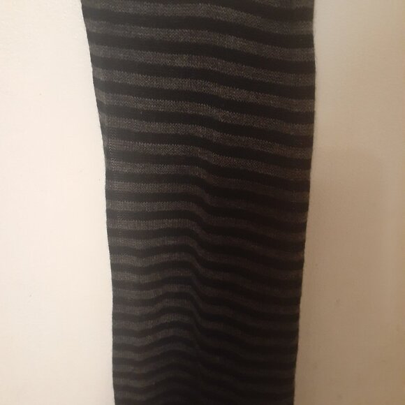 Lightweight Grey & Black Striped Scarf - Picture 2 of 5